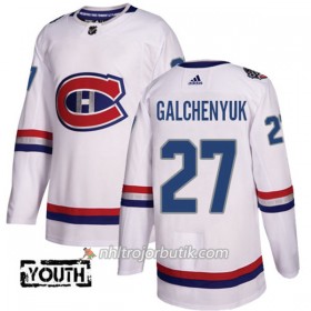 Barn Ishockey Montreal Canadiens Tröja Alex Galchenyuk 27 Adidas 2017-2018 Vit Classic Authentic